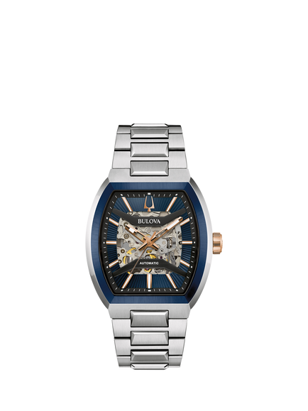 Bulova 98A319 Men's Maquina Automatic Bracelet Strap Watch, Blue, Blue