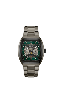Bulova 98A321 Men's Maquina Automatic Bracelet Strap Watch, Green, Green