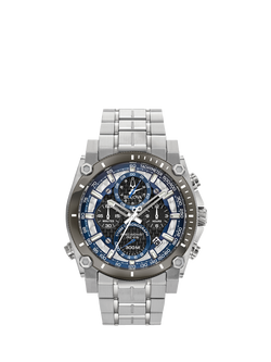 Bulova 98B316 Men's Chronograph Bracelet Strap Watch, Black, Black