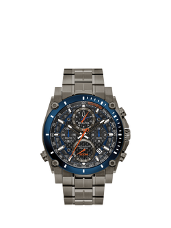 Bulova 98B343 Men's Chronograph Bracelet Strap Watch, Black, Black