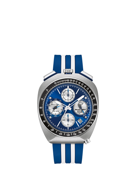 Bulova 98B452 Men's Racing Chronograph Rubber Strap Watch, Blue, Blue