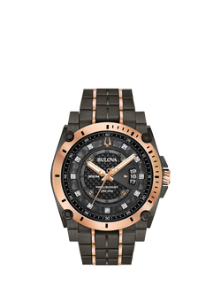 Bulova 98D149 Men's Icon round Bracelet Strap Watch, Black, Black