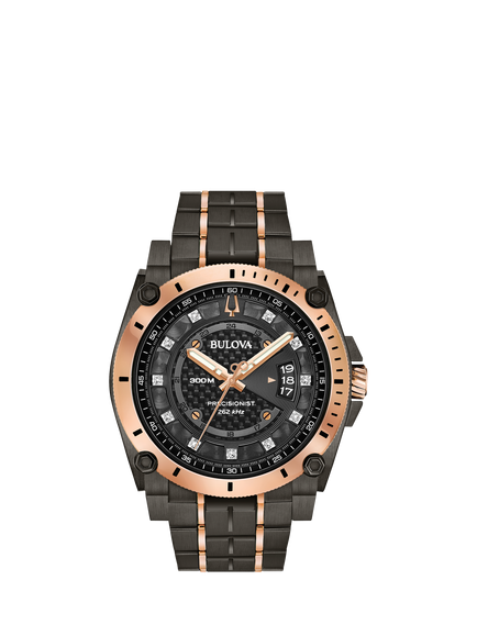 Bulova 98D149 Men's Icon round Bracelet Strap Watch, Black, Black