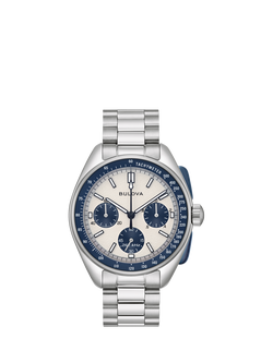Bulova 98K112 Men's Lunar Pilot Chronograph Bracelet Strap Watch, White, White