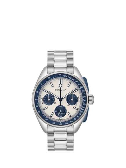 Bulova 98K112 Men's Lunar Pilot Chronograph Bracelet Strap Watch, White, White