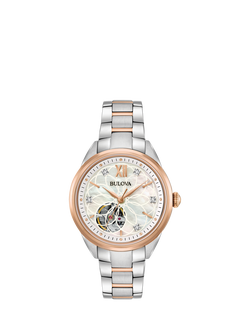 Bulova 98P170 Women's Classic Automatic Bracelet Strap Watch, Mother Of Pearl, Mother Of Pearl
