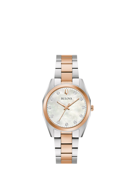 Bulova 98P207 Women's Surveyor Bracelet Strap Watch, Mother-of-pearl, Mother-of-pearl