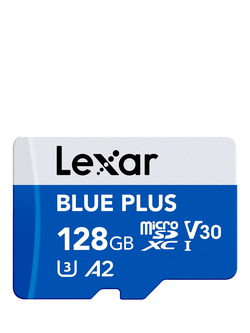 Lexar Blue Plus UHS-1, Class 10, MicroSDXC card, up to 170MB/s Read Speed, 128GB, Blue With Silver - view 2, Blue With Silver