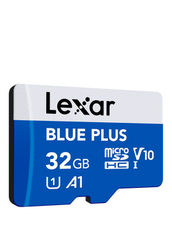 Lexar Blue Plus UHS-1, Class 10, MicroSDXC card, up to 170MB/s Read Speed, 32GB, Blue With Silver, Blue With Silver