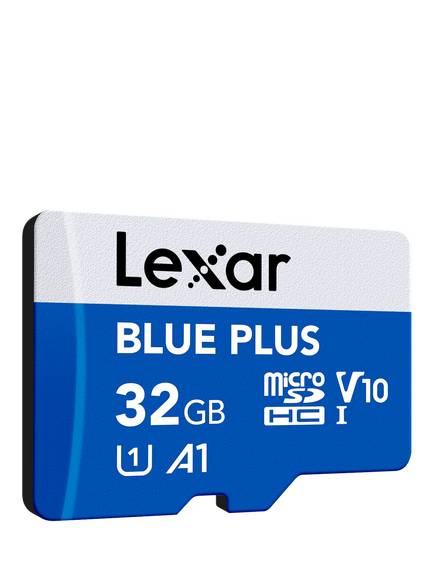 Lexar Blue Plus UHS-1, Class 10, MicroSDXC card, up to 170MB/s Read Speed, 32GB, Blue With Silver, Blue With Silver