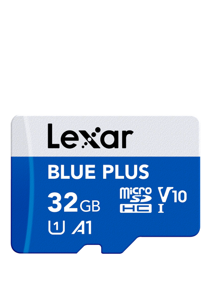 Lexar Blue Plus UHS-1, Class 10, MicroSDXC card, up to 170MB/s Read Speed, 32GB, Blue With Silver - view 2, Blue With Silver