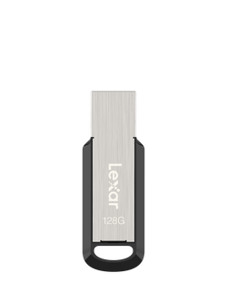 Lexar JumpDrive M400 USB 3.2 Gen 1 Flash Drive, 128GB, Silver With Black - view 2, Silver With Black