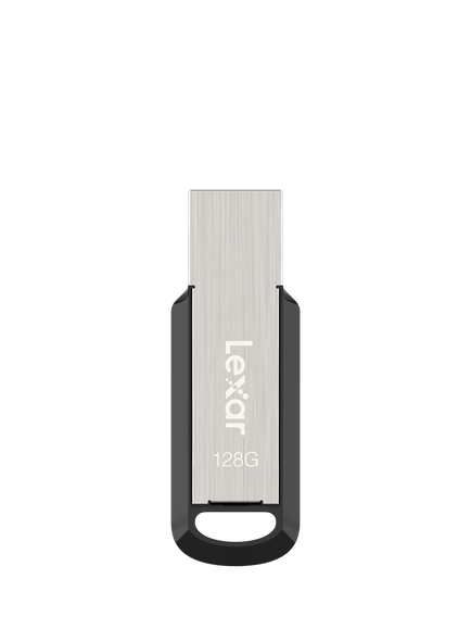 Lexar JumpDrive M400 USB 3.2 Gen 1 Flash Drive, 128GB, Silver With Black - view 2, Silver With Black