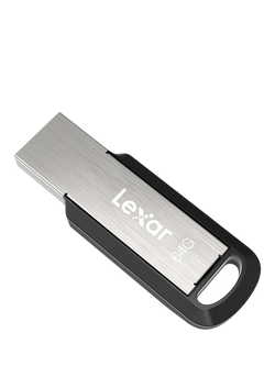 Lexar JumpDrive M400 USB 3.2 Gen 1 Flash Drive, 64GB, Silver With Black, Silver With Black