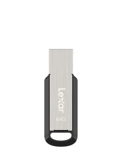 Lexar JumpDrive M400 USB 3.2 Gen 1 Flash Drive, 64GB, Silver With Black - view 2, Silver With Black