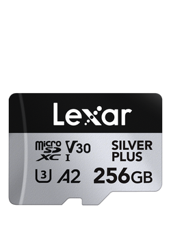 Lexar Silver Plus UHS-1, Class 10, MicroSDXC card, up to 205MB/s Read Speed, 256GB, Silver With Black - view 2, Silver With Black