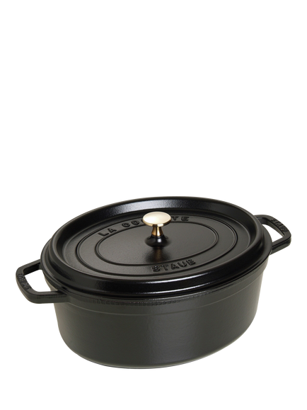 STAUB Cocotte Oval Cast Iron Casserole, 31cm, Black, Black