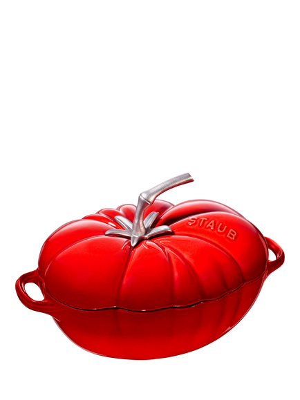 STAUB Tomato Cocotte Oval Cast Iron Casserole, 25cm, Cherry, Cherry