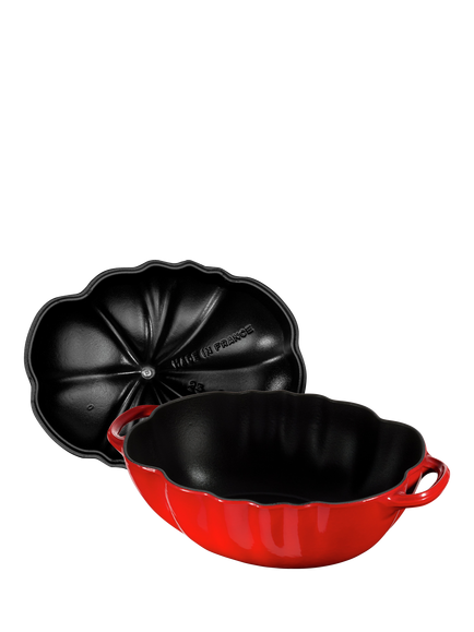 STAUB Tomato Cocotte Oval Cast Iron Casserole, 25cm, Cherry - view 2, Cherry