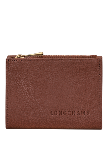 Longchamp Le Foulonné Compact Leather Wallet, Coffee