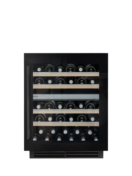 Caple WI6155BG Integrated Wine Cooler, Black Glass, Black Glass
