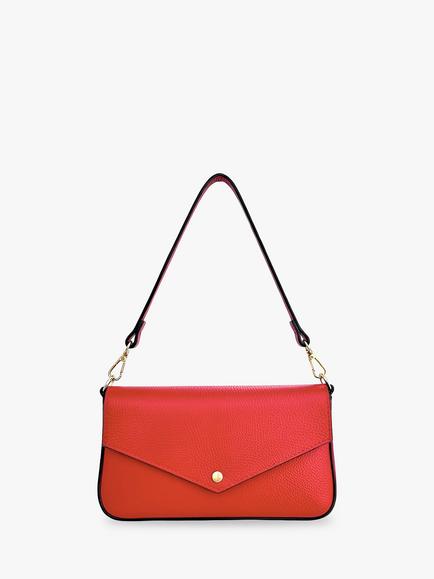 Apatchy London Munro Leather Shoulder Bag, Scarlet, Scarlet