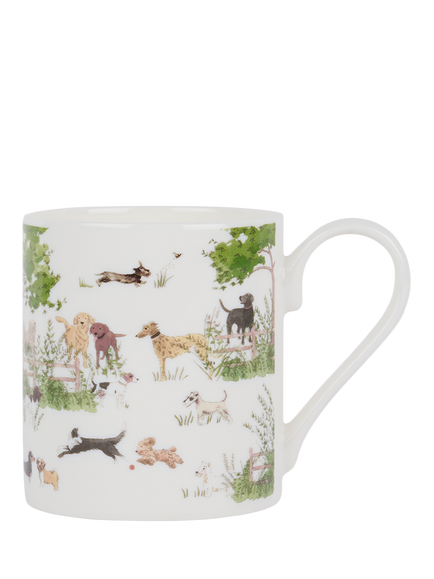 Sophie Allport Tails & Trails Dog Walk Fine Bone China Mug, 275ml, Multi