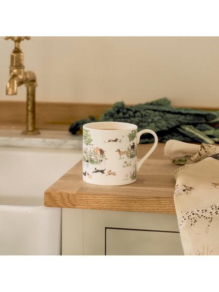 Sophie Allport Tails & Trails Dog Walk Fine Bone China Mug, 275ml - view 2, Multi