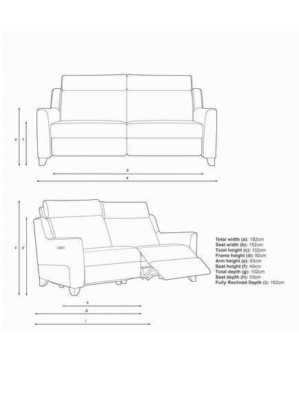 Parker Knoll Bodella Large 2 Seater Power Recliner Sofa - view 2, Cozy Denim