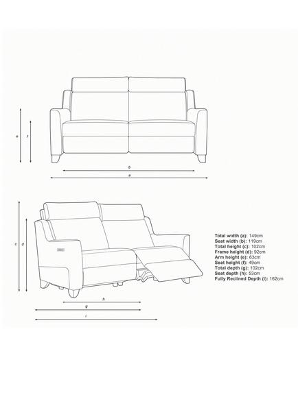 Parker Knoll Bodella Medium 2 Seater Power Recliner Sofa - view 2, Cozy Denim