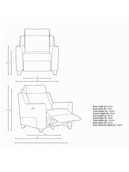 Parker Knoll Bodella Power Recliner Armchair - view 2, Cozy Denim