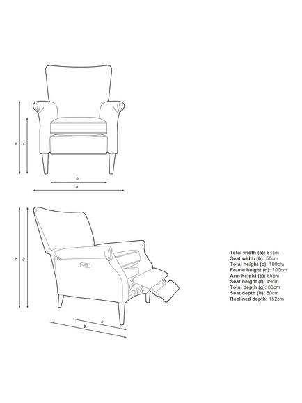 Parker Knoll Classic Motion High Back Recliner Armchair - view 2, Cozy Denim