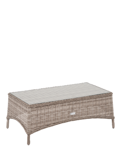 John Lewis OUTLET Rye Woven Rattan Rectangular Garden Coffee Table, Like New, Natural, Natural