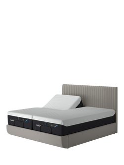 TEMPUR® OUTLET Arc™ Adjustable Disc Vertica Upholstered Bed Frame, Super King Size, Like New, Warm Stone, Warm Stone
