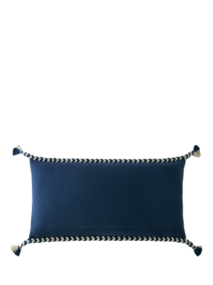 William Morris At Home Love is Enough Rectangular Cushion - view 2, Navy