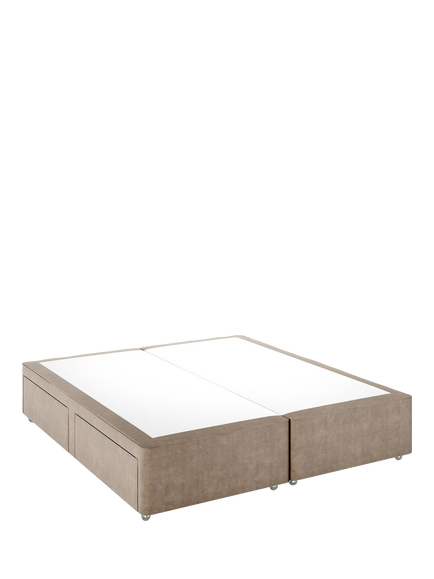 John Lewis OUTLET Non-Sprung Upholstered 4 Drawer Divan Base, King Size, Like New, Mole, Mole  902