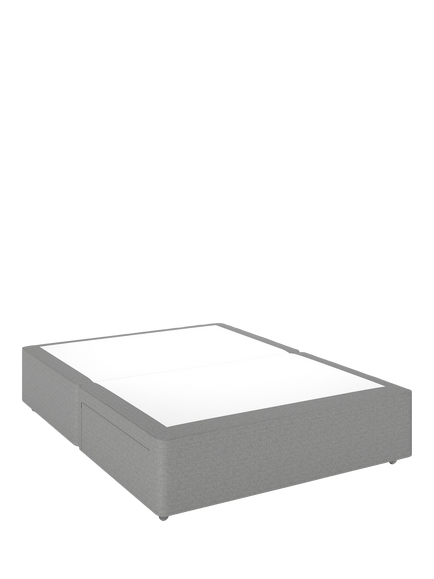John Lewis OUTLET Non-Sprung Upholstered 2 Drawer Divan Base, Double, Like New, Saga Tweed, Saga Tweed 803