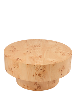 John Lewis OUTLET Burl Round Coffee Table, Like New, Natural, Walnut