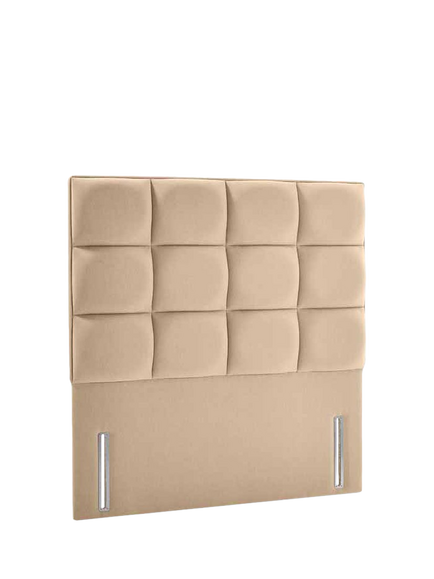 John Lewis OUTLET Natural Collection Gloucester Upholstered Headboard, Double, Like New, Deep Velvet Biscuit, Deep Velvet Biscuit