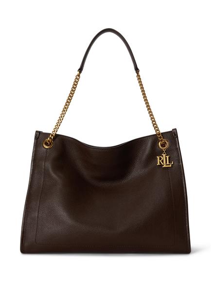 Lauren Ralph Lauren Bradley Leather Large Tote Bag, Chestnut Brown, Chestnut Brown