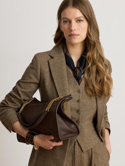 Lauren Ralph Lauren Bradley Leather Large Tote Bag, Chestnut Brown - view 2, Chestnut Brown