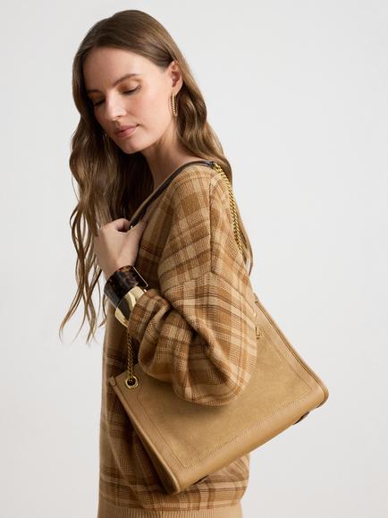 Lauren Ralph Lauren Bradley Leather Medium Tote Bag, Camel - view 2, Camel