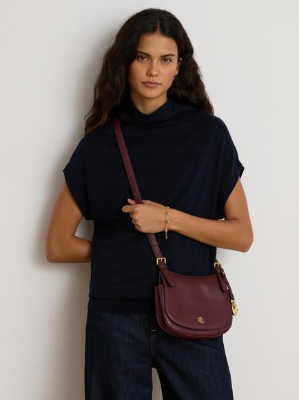 Lauren Ralph Lauren Marcy Medium Crossbody Bag, Dark Garnet - view 2, Dark Garnet