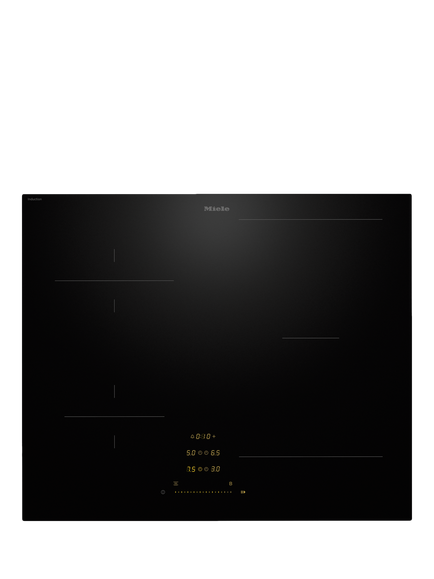 Miele KM8462 62cm Induction Hob, Black, Black