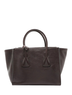 Pre-loved Prada Leather 2-Way Silver Hardware Bag, Brown - view 2, Brown