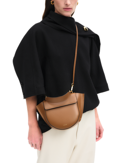 Wandler Hortensia Mini Leather Crossbody Bag, Saddle - view 2, Saddle