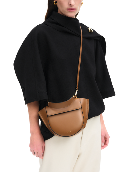 Wandler Hortensia Mini Leather Crossbody Bag, Saddle - view 2, Saddle