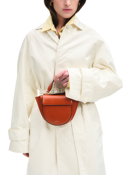 Wandler Hortensia Piccola Mini Leather Tote Bag, Carrot Glaze - view 2, Carrot Glaze