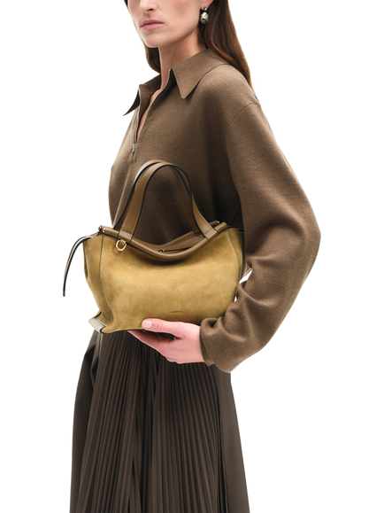 Wandler Ida Tote Bag, Khaki Suede/Cabana - view 2, Khaki Suede/Cabana