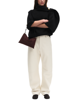 Wandler Penelope Slouchy Shoulder Bag, Acai Suede - view 2, Acai Suede